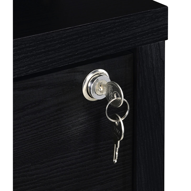 3 chambres à coucher simples comprenant une tête de lit et des tables de chevet avec bibliothèque, aspect noir, tiroirs verrouillables, verrous, ports, ensemble de rangement ouvert avec tête de lit, cire, table de chevet intégrée
