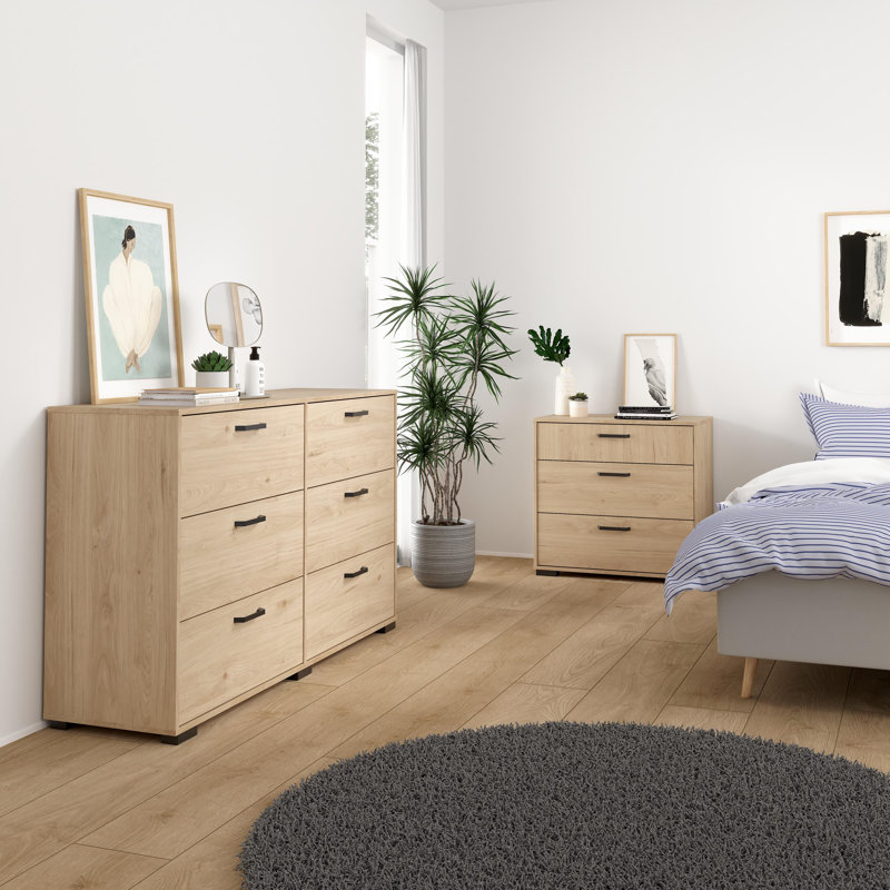 Andri Bedroom Set - Jackson Hickory, Beige, 2 Pcs: 2 Dressers