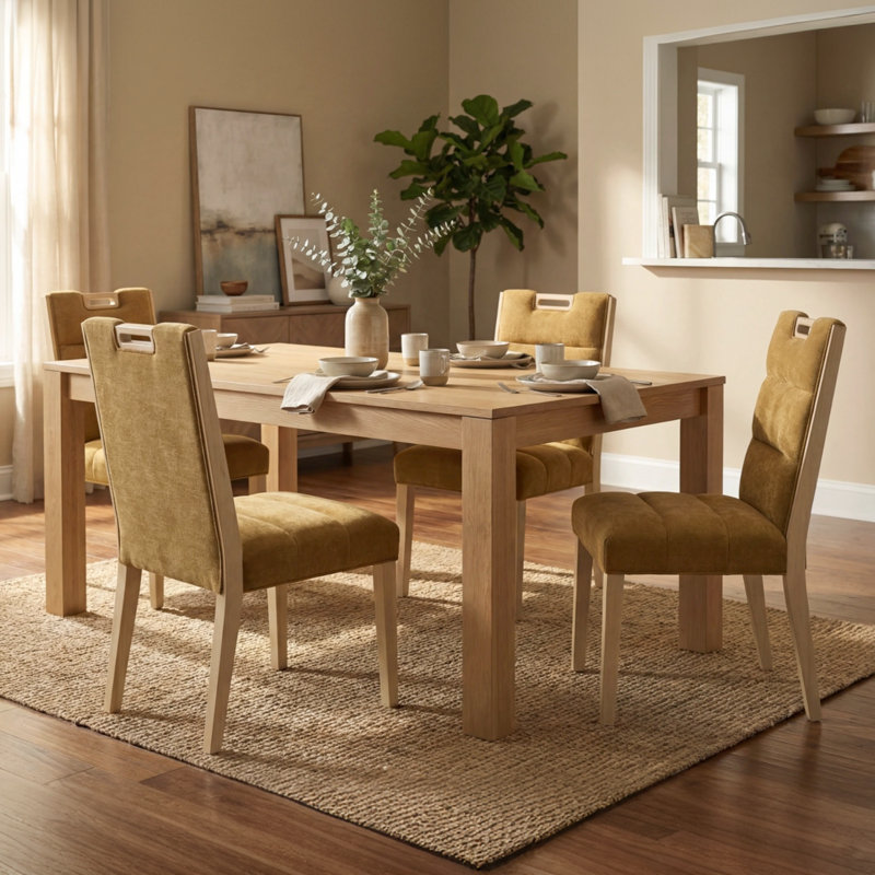 50 H Upholstered Dining Chair, Chenille-Yellow