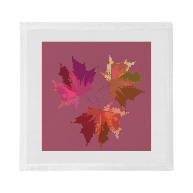 Autumn Leaves Cotton Sateen Dinner Napkins, Mauve