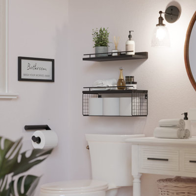Tablettes flottantes murales avec enseigne murale