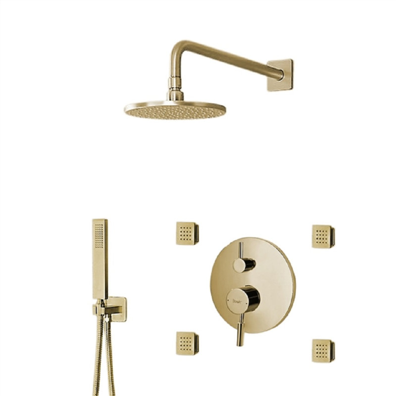 Bravat Gold 3-Way Concealed Shower Set with Thermostatic Mixer – Elegant & Functional