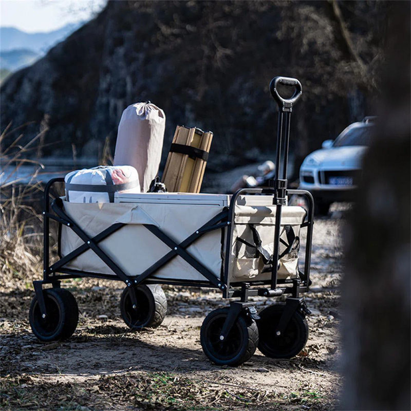 Petite caravane à roulettes pour l'extérieur, Beige