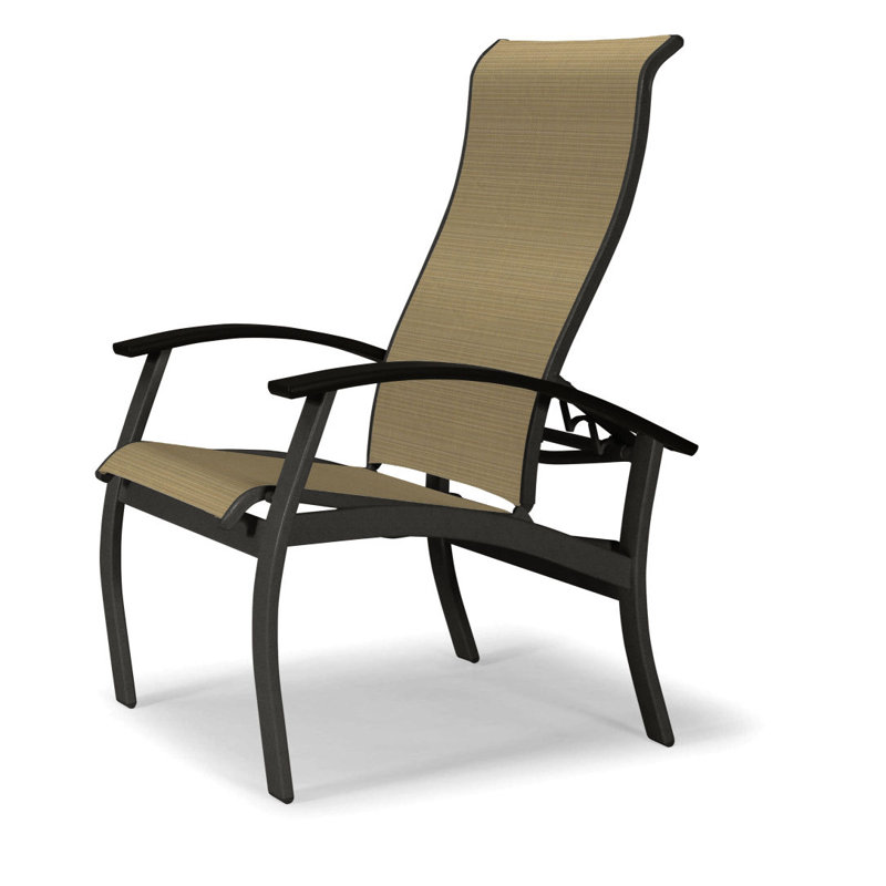 Chaise de patio Askar, Noir, Rayures de sable Bailey Sunbrella®, Graphite texturé