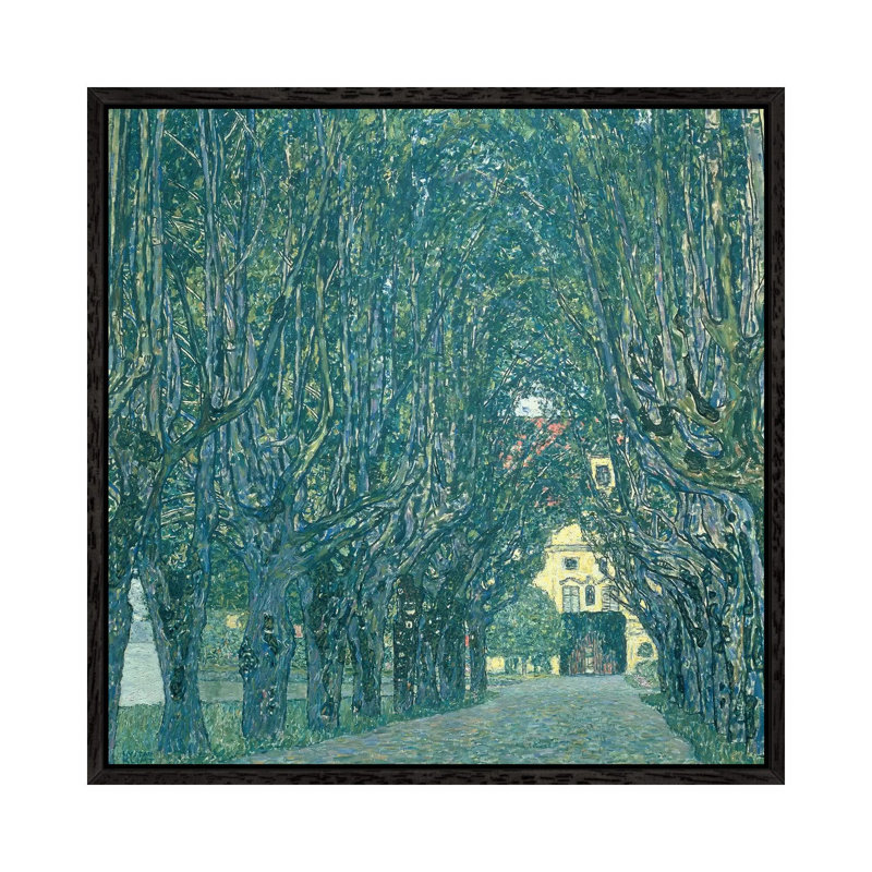 Avenue In The Park Of Schloss Kammer, 1912 by Gustav Klimt - Painting on Canvas, Black Framed