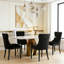 Ensemble de chaises de salle à manger en velours 4 pièces, avec anneau de traction et garniture cloutée, pour la cuisine et la salle à manger, noir-25733755-25734016