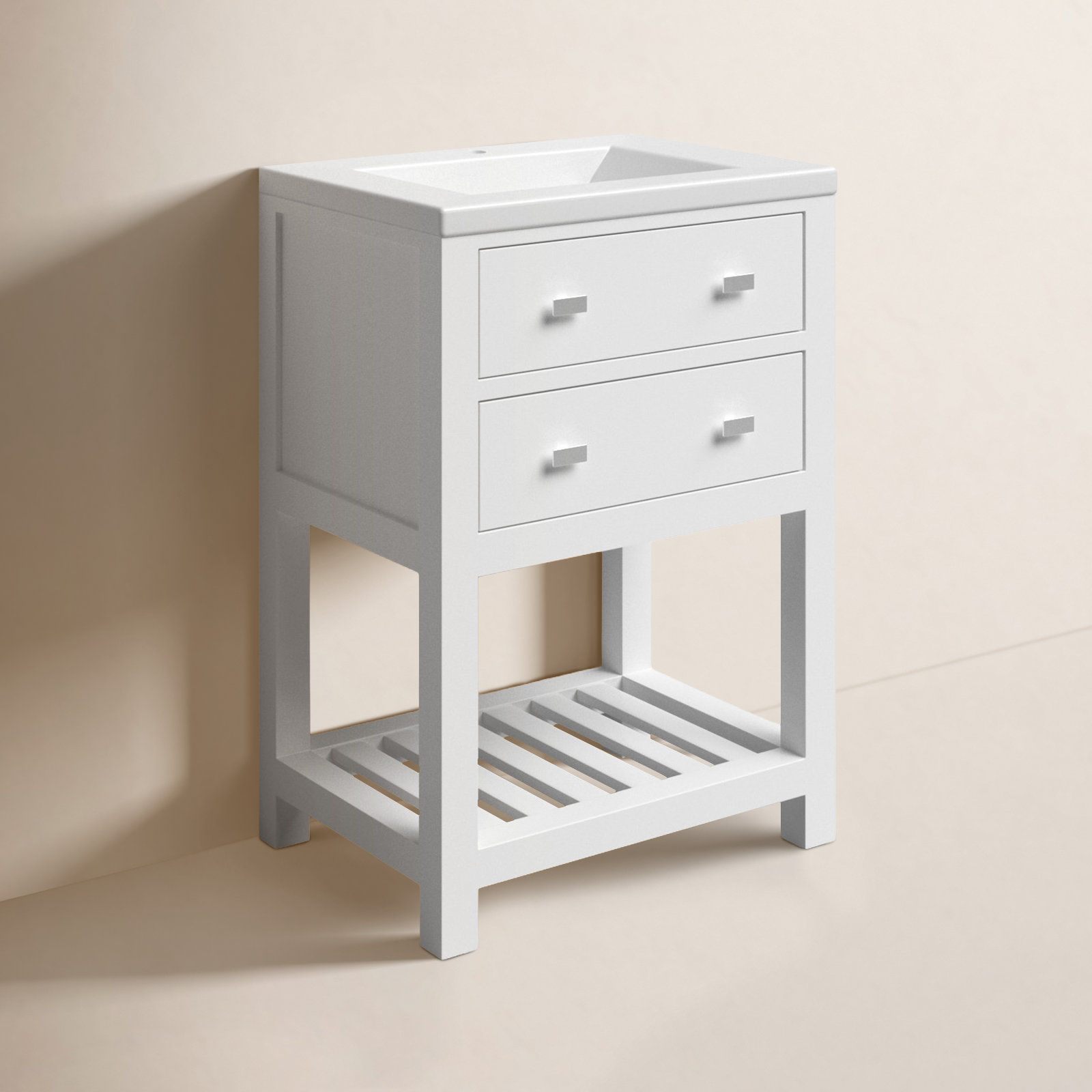 Caitlyn Modern 24" Single Bathroom Vanity, White