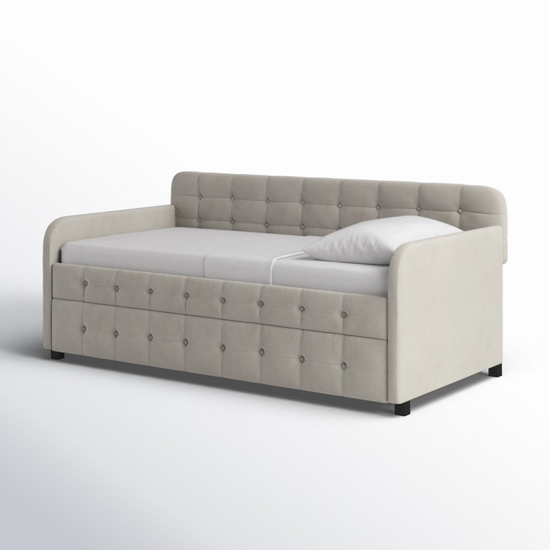 Lit de jour simple avec couchette Seraphine, Gris chaud