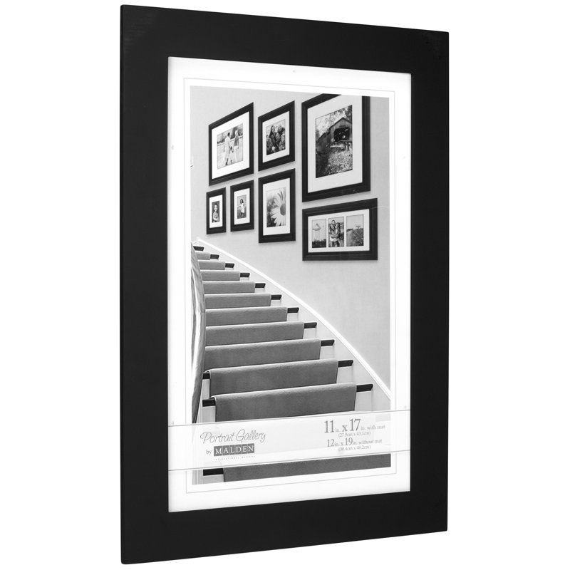 Manhattan Black Wood 11x17 Wall Picture Frame