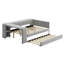 Lit tapissier double (conception plateforme) - tablettes de rangement, bureau, station de charge et lit gigogne-1582168314