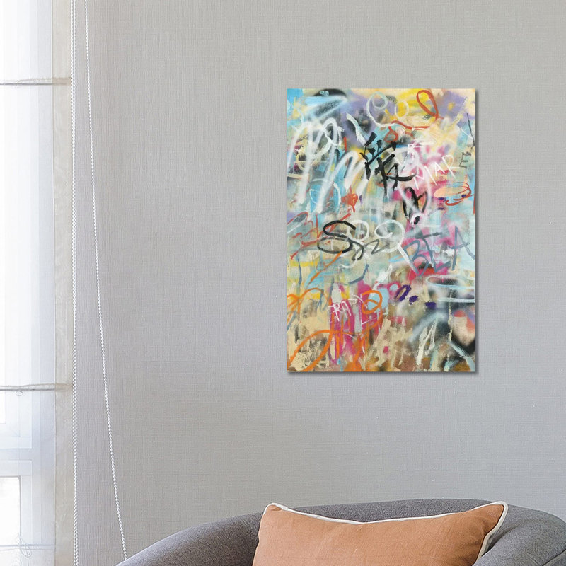 Graffiti Love by Danhui Nai - Wrapped Canvas Painting, 66.04 cm H x 45.72 cm W x 3.175 cm D