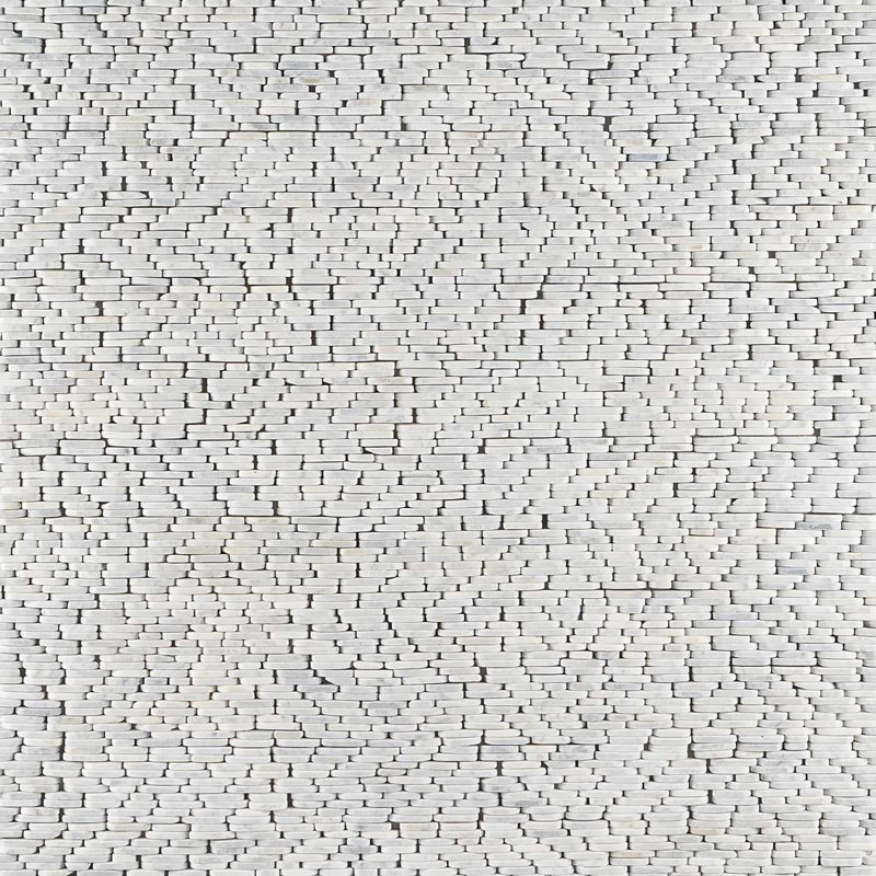 Nature Stacked Pram Gray Pebble Mosaic Tile, Carrara