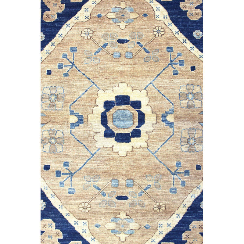 New Turkmen Afghan One-of-a-Kind Rectangle 12'1" X 17'8" Area Rug