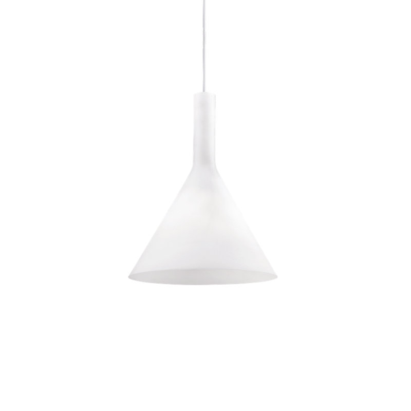 1 - Light Cone Pendant, White, 241 x 20cm W x 20cm D