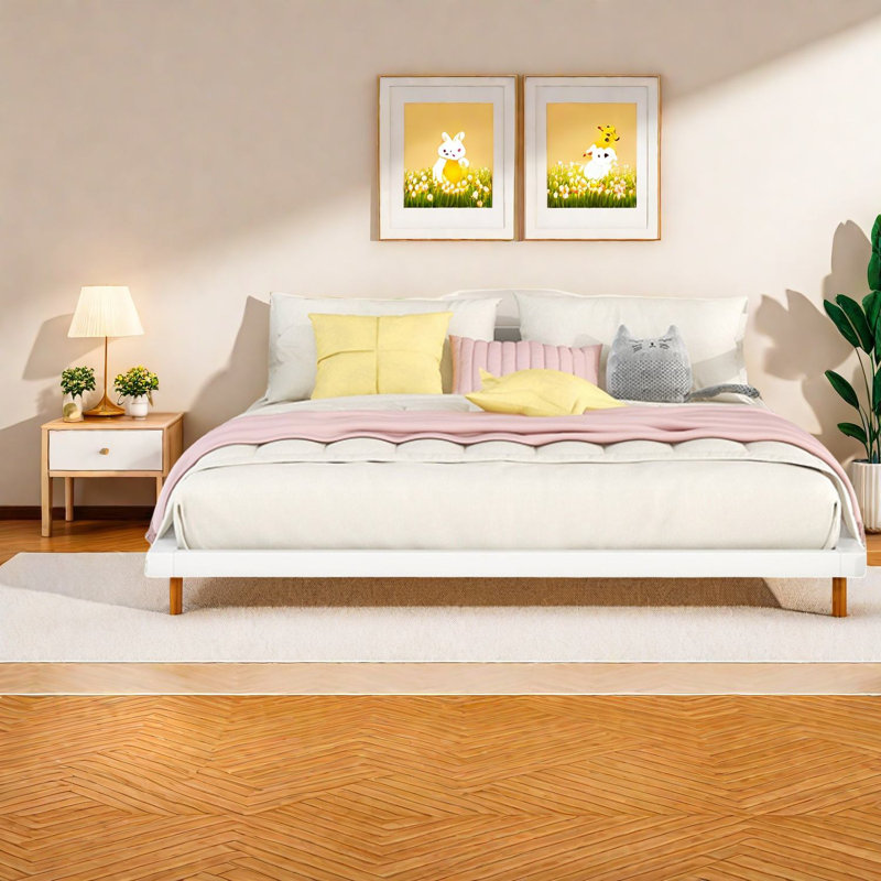 Lits en bois durable avec tête de lit moderne pour un usage domestique
