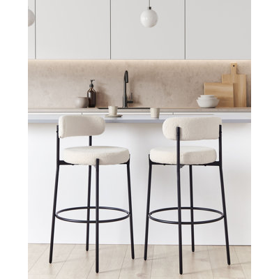 Rodin Upholstered Counter Stool with Metal Frame