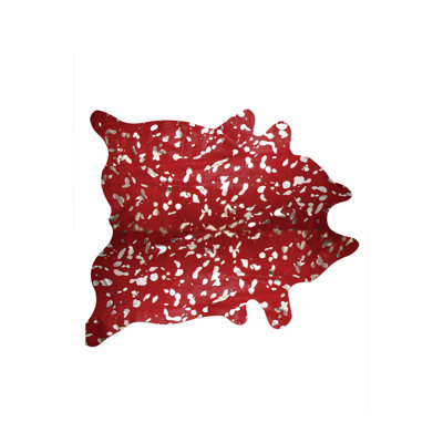 Monticello 6' X 7' Red And Silver Cowhide Area Rug
