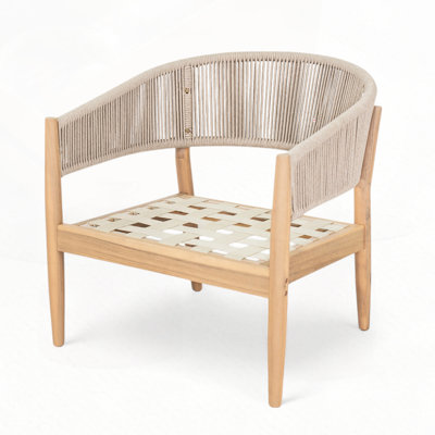 Outdoor Patio Acacia Wood Club Chair