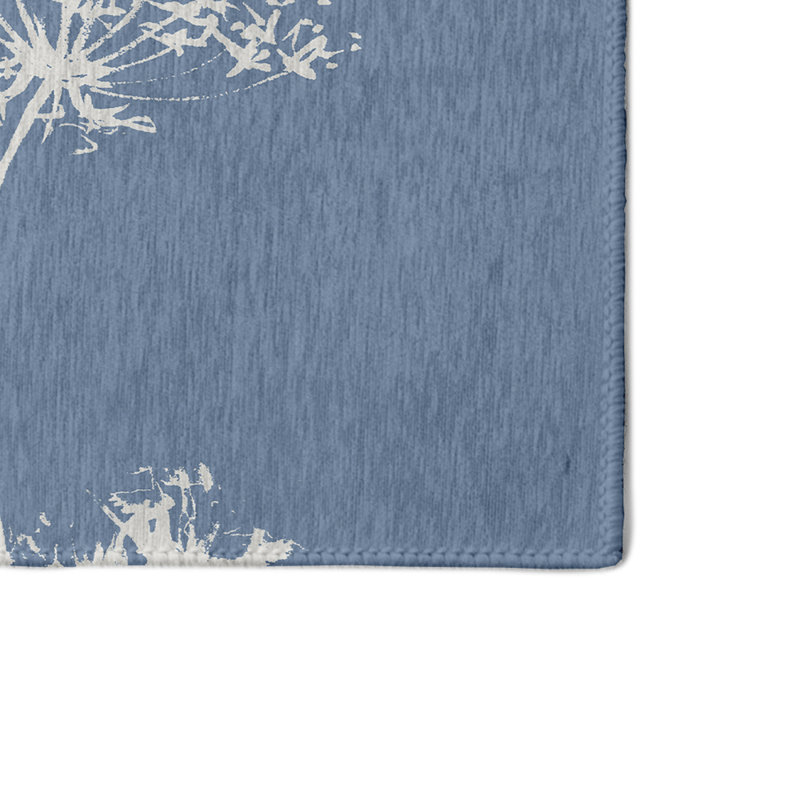 Tapis décoratif bleu/Ivoire floral alvordton, Rectangle 2 pi x 3 pi