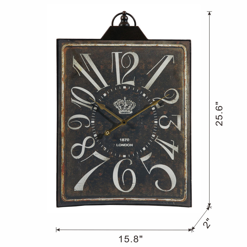 Grande horloge murale rétro noire vintage avec chiffres blancs, horloge décorative