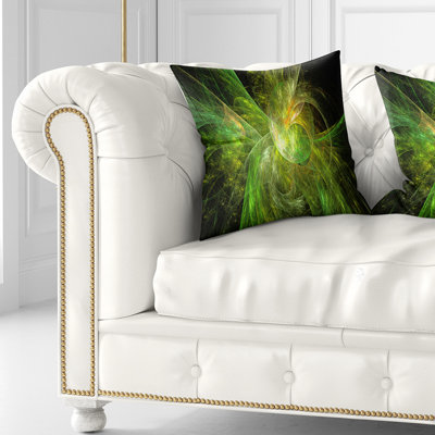 Fractale noire - coussin imprimé abstrait