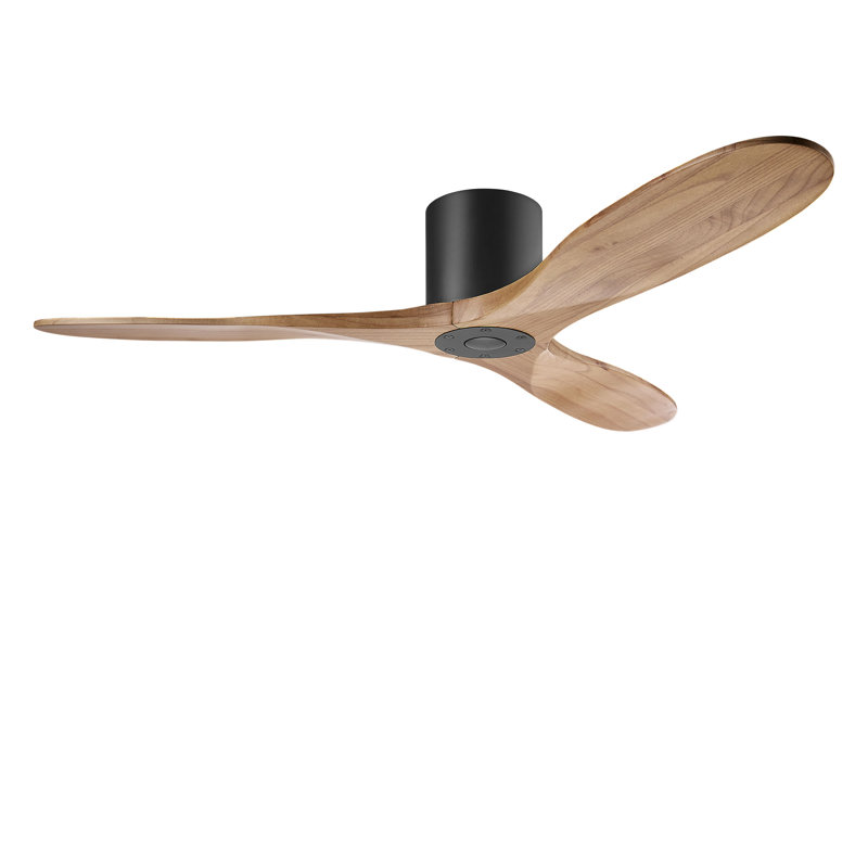 Ventilateur de plafond Maverick Smart Hugger, Natural Honey, Noir mat, 52 po de largeur