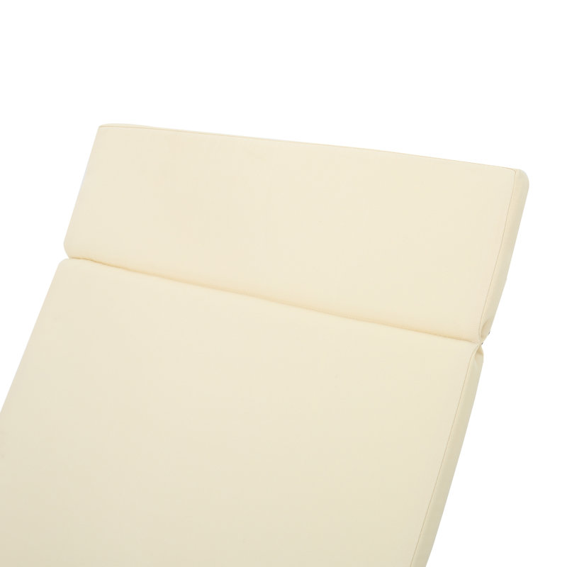 Chaise longue inclinable avec coussin et table Ardoin Sun, Beige