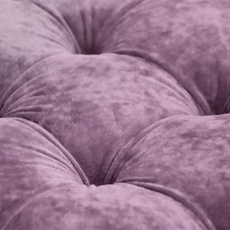 Tabouret de repose-pieds de chambre en velours mauve exquis - mousse haute, cadre de chaise de rangement de salon relaxant, utilisation polyvalente