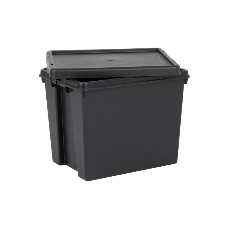 Wham Bam 24L H.Duty Box & Lid Pack of 3 Black Recycled