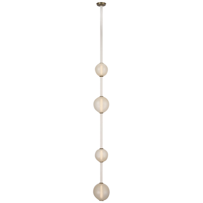 Anne-Marie Barton Dune Belted Light with Fizzy Nude Glass, Bone Suede/Mottled Brass