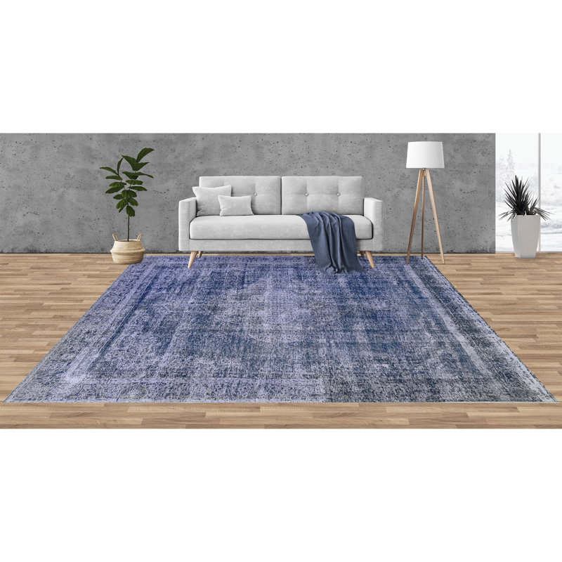 ZIVNVIZIGBL00 Wool Oriental Area Rug in Blue, Rectangle 6' x 9'