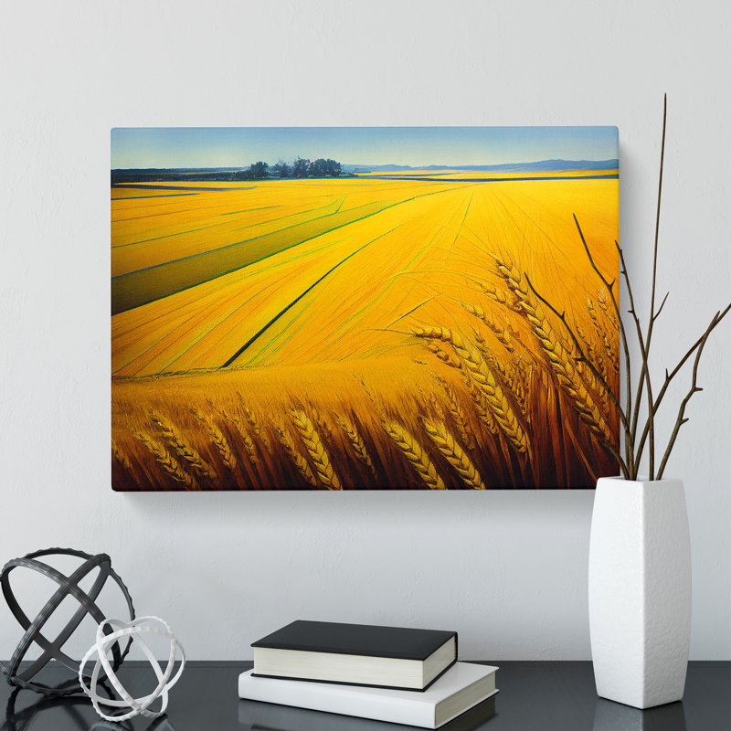 Mysterious Wheat Field - Wrapped Canvas Painting
