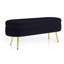 Banc de rangement repose-pieds ovale en flanelle avec pieds en métal-1383311606