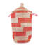 Senegalese Basket: Large Hamper Overlapping Stripes - Red