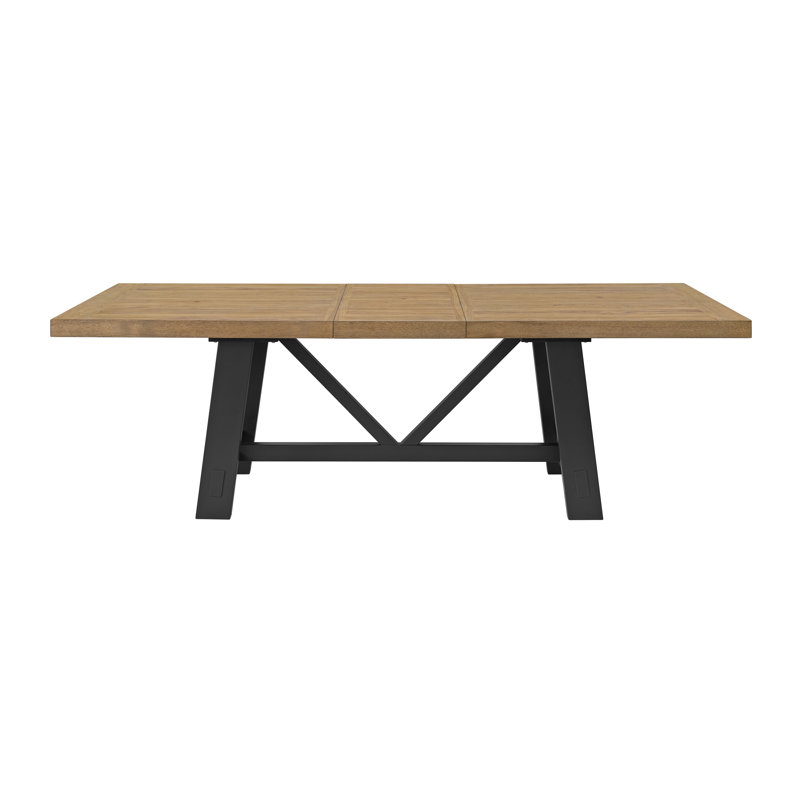 Black Trestle Table With Leaf