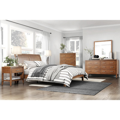 Transitional Bedroom Furniture 1Pc Nightstand Of Drawer And Open Shelf Light Brown Finish
