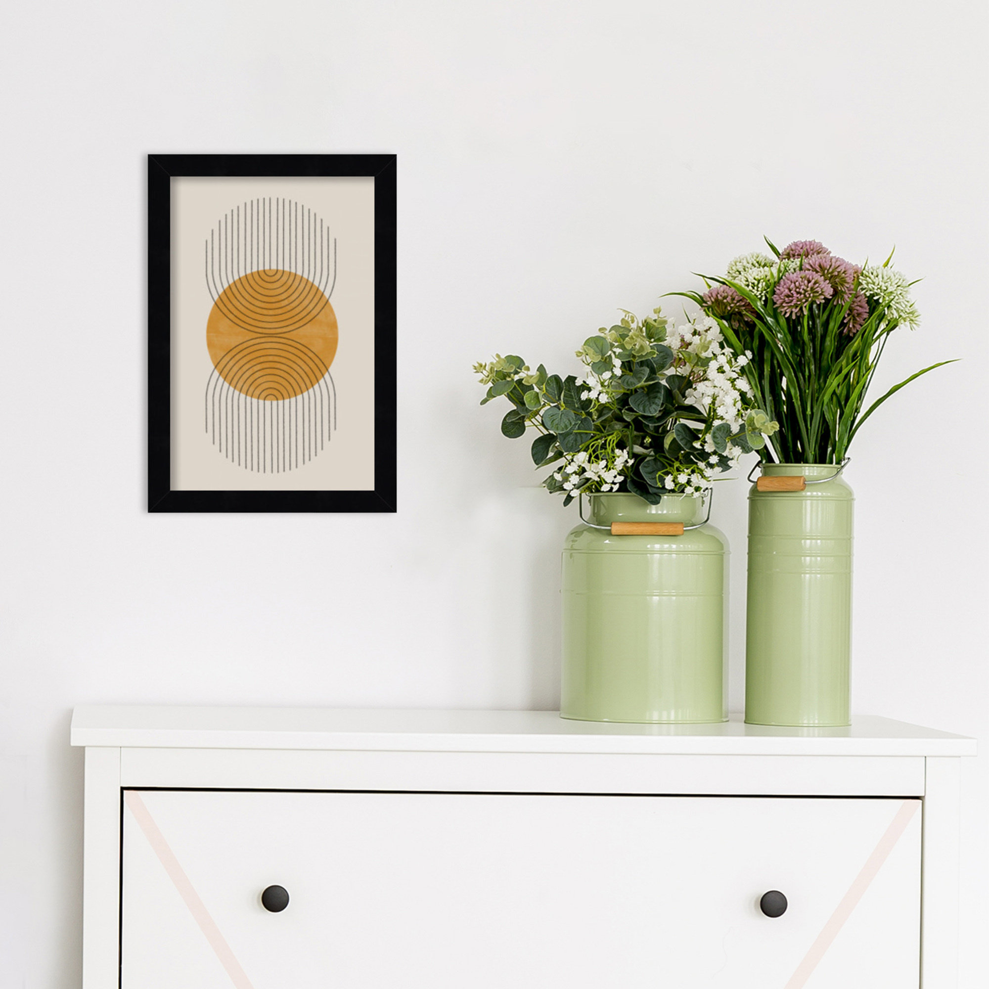 Perfect Point Yellow by The MIUUS STUDIO, 13" H x 9" W x 1" D, Black Framed