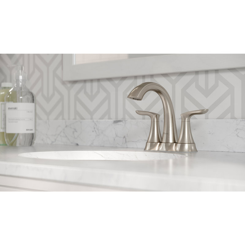Weller Centerset Bathroom Faucet with Drain Assembly, Brushed Nickel
