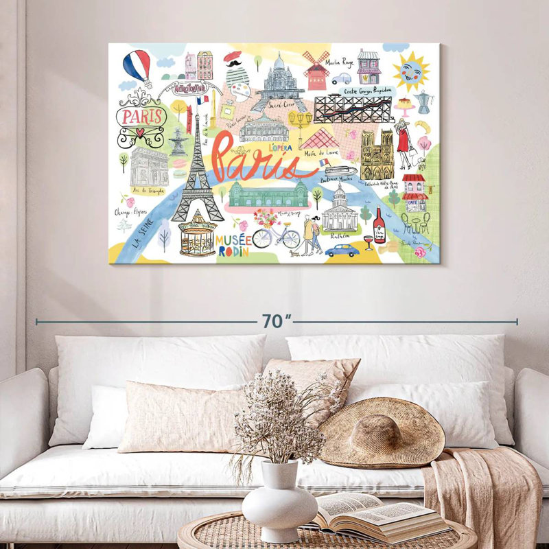 Lumière de carte Kavia Paris, H 32 po x l 48 po