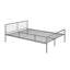 Lit superposé simple au-dessus d'un lit double en métal avec bureau, échelle et lattes de qualité pour la chambre à coucher, argent métallique