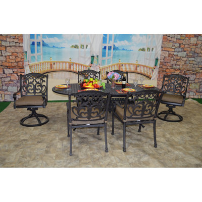 Simms 6 - Person Patio Dining Set with Oval Table