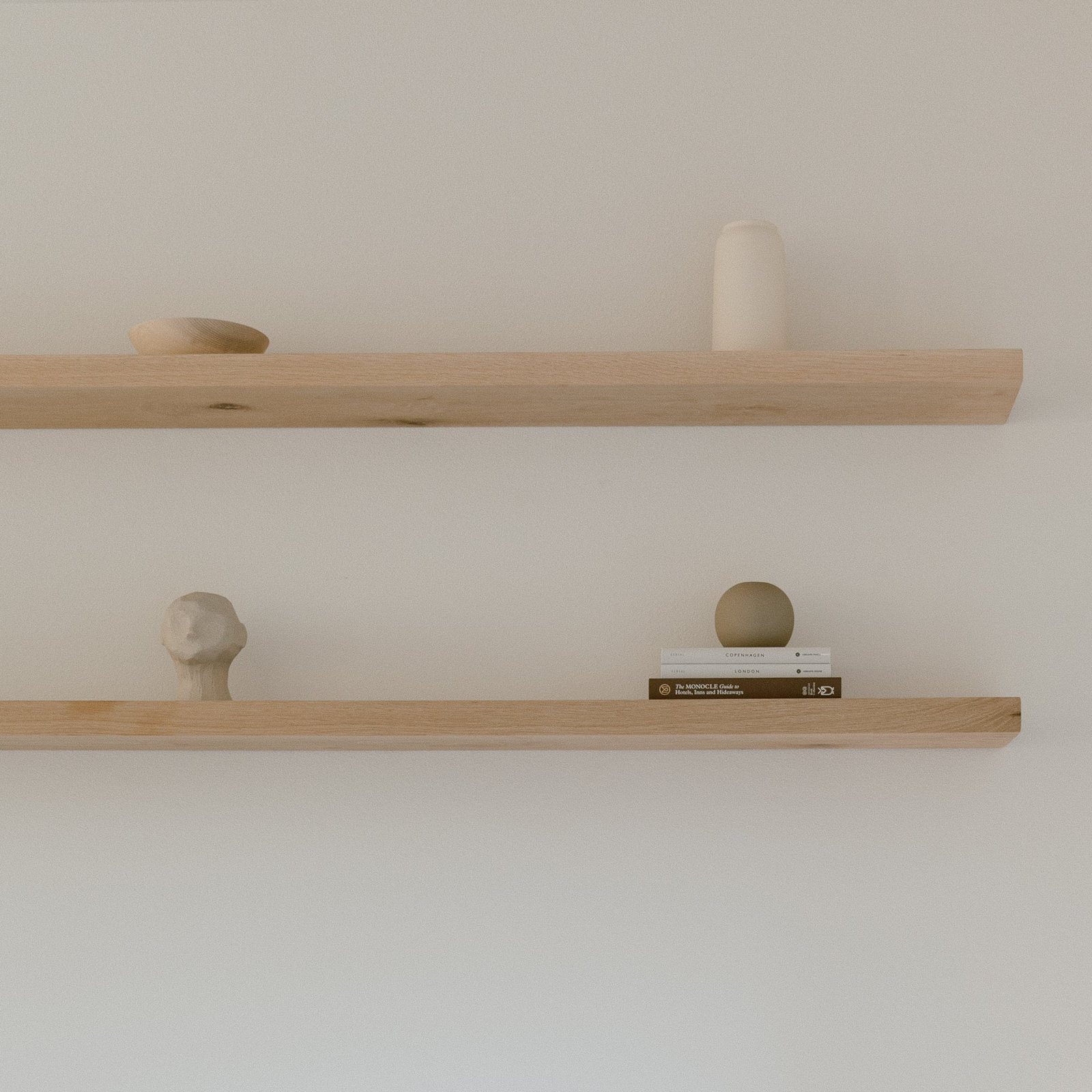 Nineveh Solid White Oak Floating Shelves, 2" H x 24" W x 6" D
