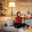 Modern Floor Lamp With Adjustable Brightness, Remote Control, Black, LED Bulbs, White Shade, Foot Switch, Easy Assembly