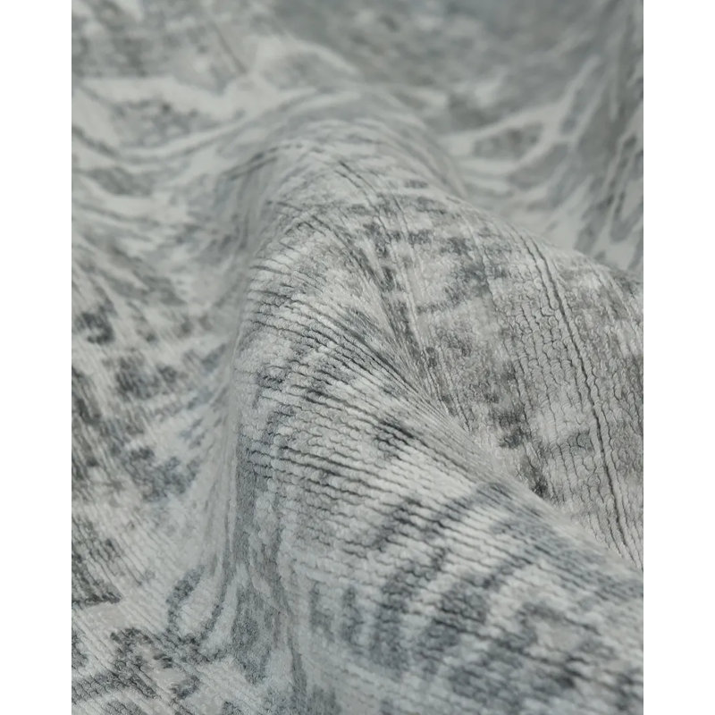 Samantha Oriental Area Rug in Pewter, Rectangle 5' x 8'