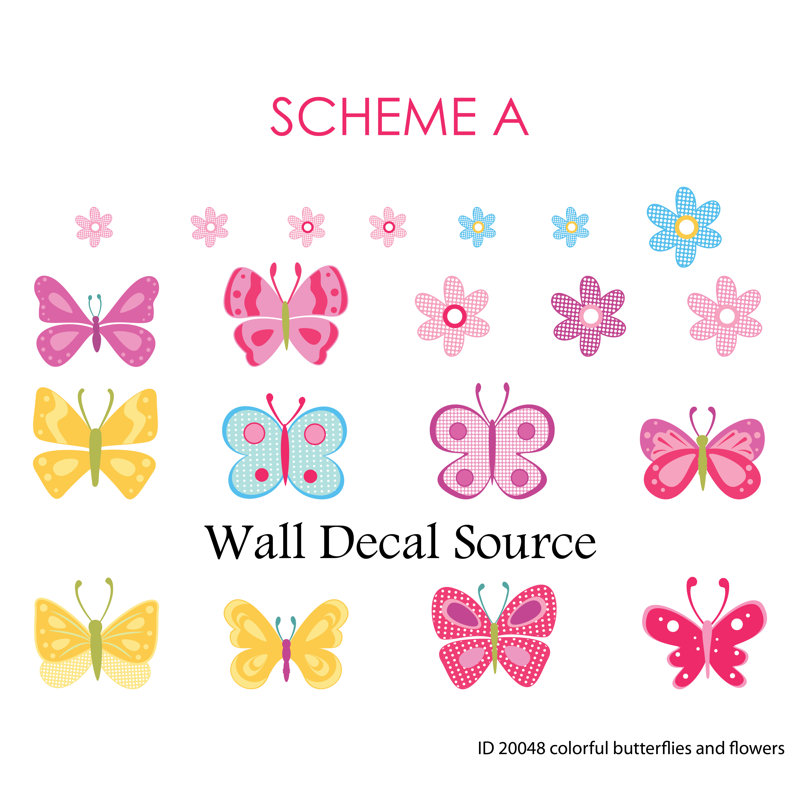 Décalcomanie murale papillon et fleur, Schéma A