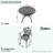 3-Piece Bistro Dining Set, 39.37" Round Table with Umbrella Hole & 2 Armchairs with Beige Cushions-252981513-252981512