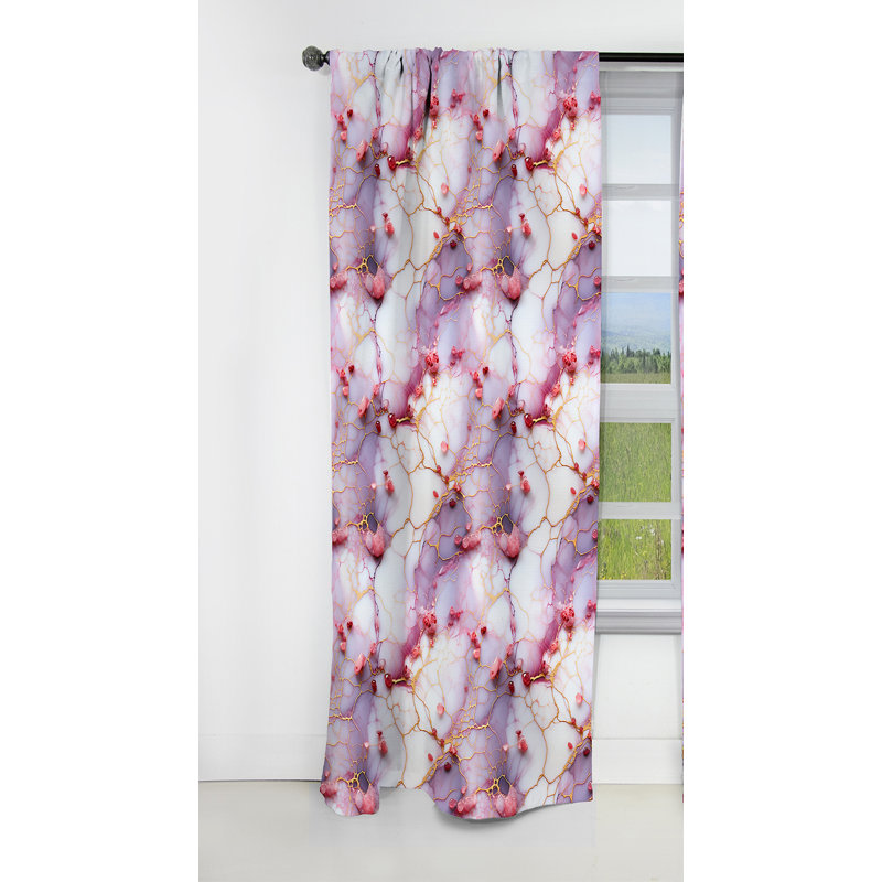 Fantaisie motif de marbre - Rideau de marbre abstrait - Rideau de marbre occultant - 1 panneaux, L 52 po x L 120 po