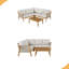 Ensemble de coin de patio 4 pièces en bois d'acacia et corde, structure robuste