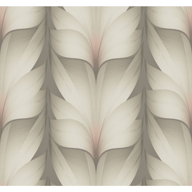 Lotus Light Stripe Geometric Wallpaper Roll, Taupe/Blush