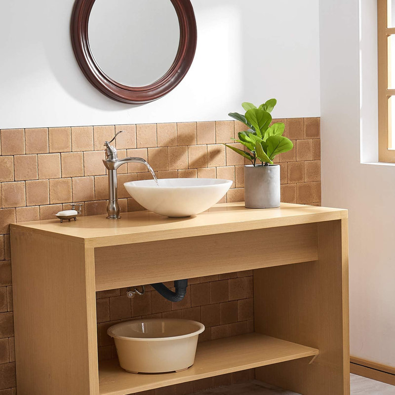 Robinet de salle de bain vasque avec bonde, Nickel brossé